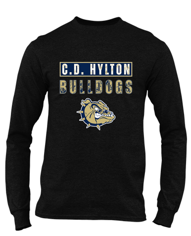 C.D. Hylton Bulldogs Mascot #9 Men's LS T-Shirt