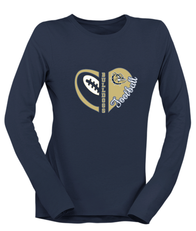 C.D. Hylton Bulldogs Heart Football Women's Premium LS T-Shirt