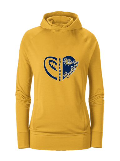 C.D. Hylton Bulldogs Heart Football Women's Hoodie
