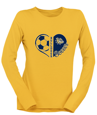 C.D. Hylton Bulldogs Heart Soccer Women's LS T-Shirt