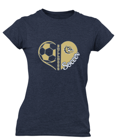C.D. Hylton Bulldogs Heart Soccer Women's SS T-Shirt