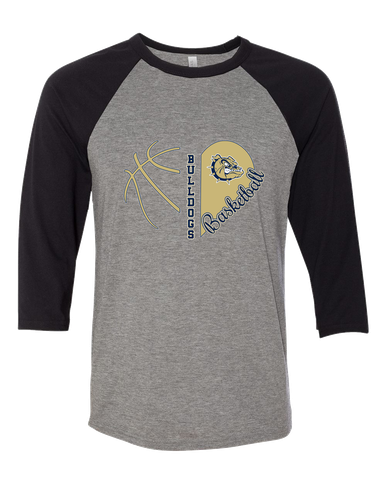 C.D. Hylton Bulldogs Heart Basketball Women's Baseball T-Shirt