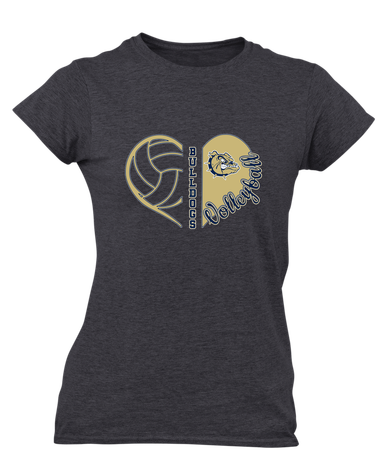 C.D. Hylton Bulldogs Heart Volleyball Women's Premium SS T-Shirt