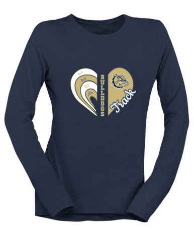 C.D. Hylton Bulldogs Heart Track Women's Premium LS T-Shirt