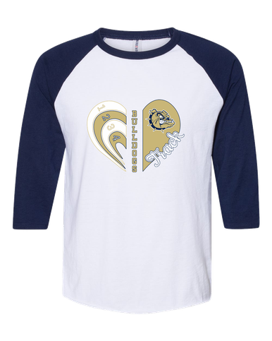 C.D. Hylton Bulldogs Heart Track Women's Baseball T-Shirt