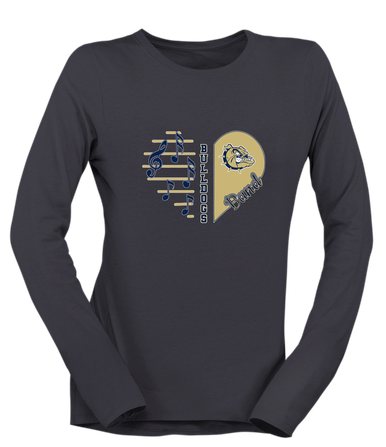 C.D. Hylton Bulldogs Heart Band Women's Premium LS T-Shirt