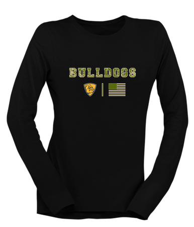 Alhambra Bulldogs Camo Flag Women's Premium LS T-Shirt