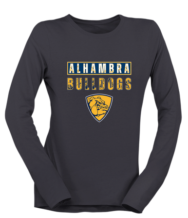 Alhambra Bulldogs Mascot #9 Women's Premium LS T-Shirt