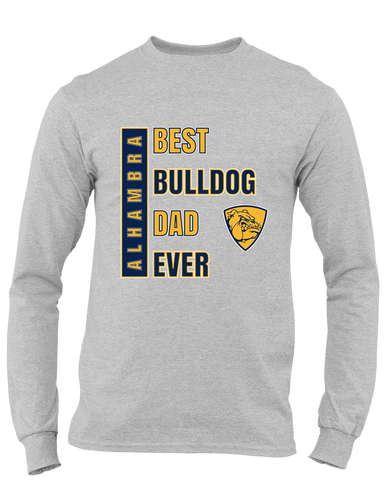 Alhambra Bulldogs Best Bulldog Dad Men's LS T-Shirt