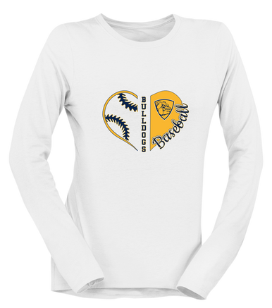 Alhambra Bulldogs Heart Baseball Women's LS T-Shirt
