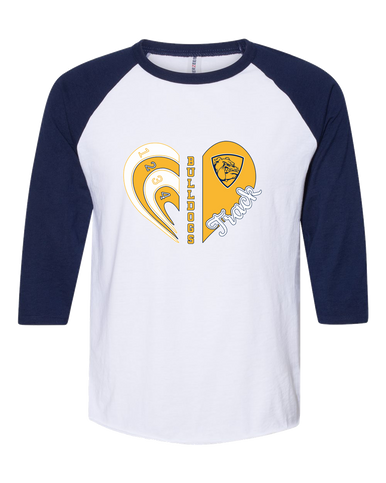 Alhambra Bulldogs Heart Track Women's Baseball T-Shirt