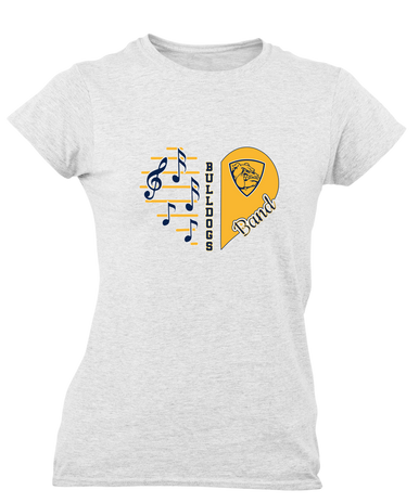 Alhambra Bulldogs Heart Band Women's SS T-Shirt