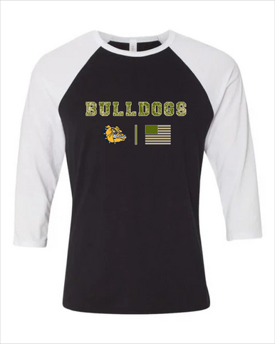 Alhambra Bulldogs Camo Flag Women's Baseball T-Shirt