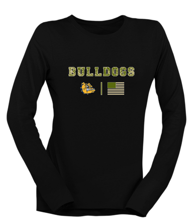 Alhambra Bulldogs Camo Flag Women's Premium LS T-Shirt