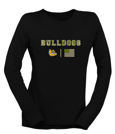 Alhambra Bulldogs Camo Flag Women's LS T-Shirt