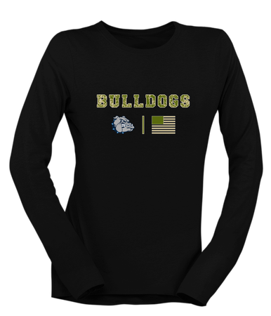 Centennial Bulldogs Camo Flag Women's Premium LS T-Shirt
