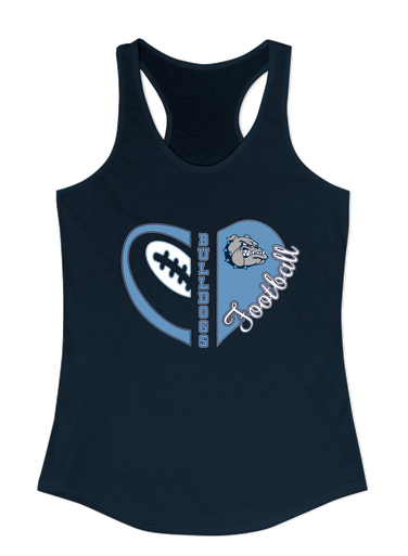 Centennial Bulldogs Heart Football Women's Tank Top