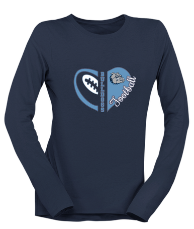 Centennial Bulldogs Heart Football Women's Premium LS T-Shirt