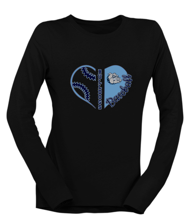 Centennial Bulldogs Heart Baseball Women's Premium LS T-Shirt