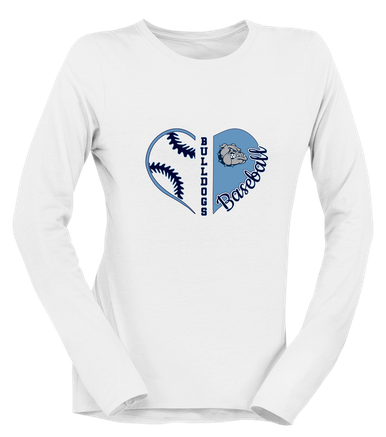 Centennial Bulldogs Heart Baseball Women's LS T-Shirt