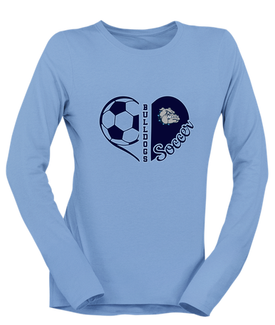 Centennial Bulldogs Heart Soccer Women's LS T-Shirt
