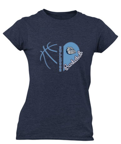 Centennial Bulldogs Heart Basketball Women's SS T-Shirt