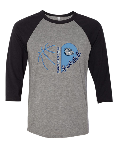 Centennial Bulldogs Heart Basketball Women's Baseball T-Shirt