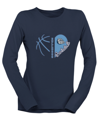 Centennial Bulldogs Heart Basketball Women's LS T-Shirt