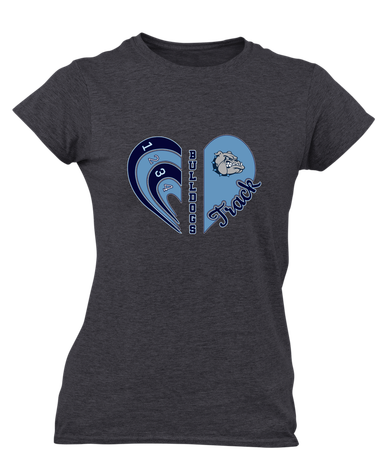 Centennial Bulldogs Heart Track Women's SS T-Shirt