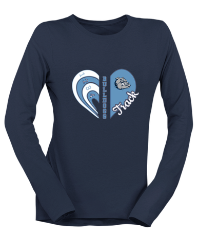 Centennial Bulldogs Heart Track Women's Premium LS T-Shirt
