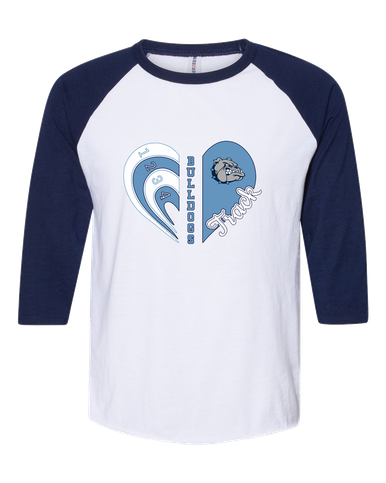 Centennial Bulldogs Heart Track Women's Baseball T-Shirt