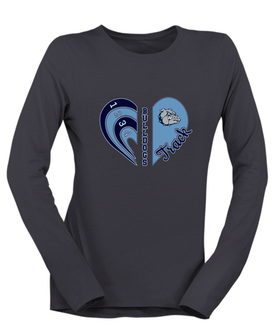 Centennial Bulldogs Heart Track Women's LS T-Shirt
