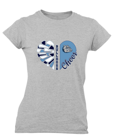 Centennial Bulldogs Heart Cheer Women's SS T-Shirt