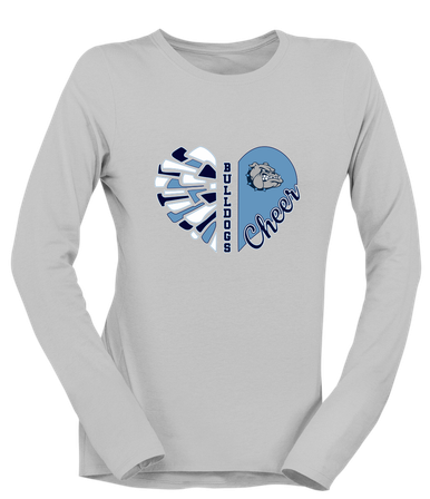 Centennial Bulldogs Heart Cheer Women's LS T-Shirt