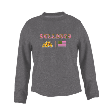 Batavia Bulldogs Pink Camo Flag Women's Sweatshirt