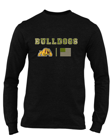 Batavia Bulldogs Camo Flag Men's LS T-Shirt