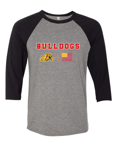 Batavia Bulldogs Team Colors Flag Women's Baseball T-Shirt