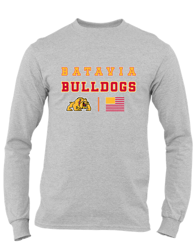 Batavia Bulldogs Spirit Flag Men's LS T-Shirt