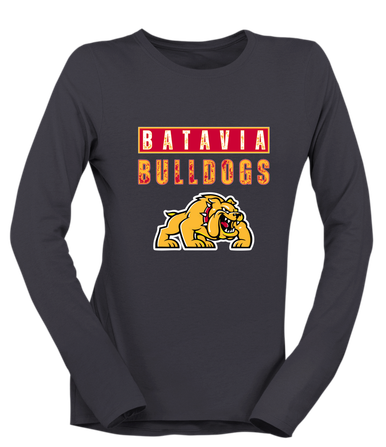 Batavia Bulldogs Mascot #9 Women's Premium LS T-Shirt
