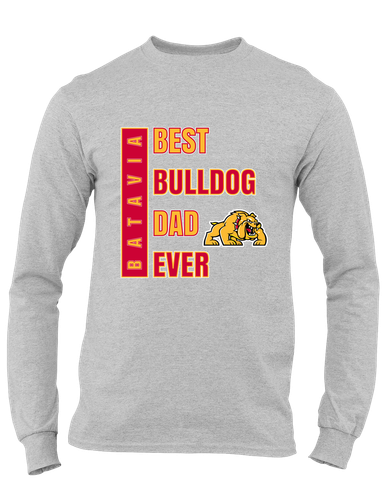Batavia Bulldogs Best Bulldog Dad Men's LS T-Shirt