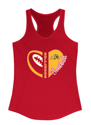 Batavia Bulldogs Heart Football Women's Tank Top