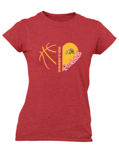 Batavia Bulldogs Heart Basketball Women's SS T-Shirt