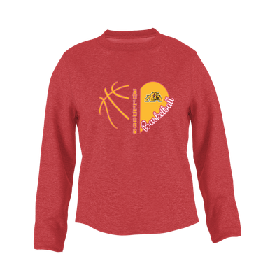 Batavia Bulldogs Heart Basketball Women's Sweatshirt