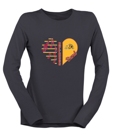 Batavia Bulldogs Heart Band Women's Premium LS T-Shirt