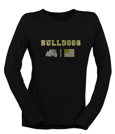 Southern Bulldogs Camo Flag Women's LS T-Shirt