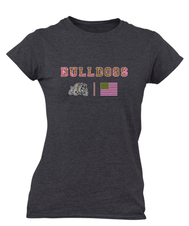Southern Bulldogs Pink Camo Flag Women's Premium SS T-Shirt