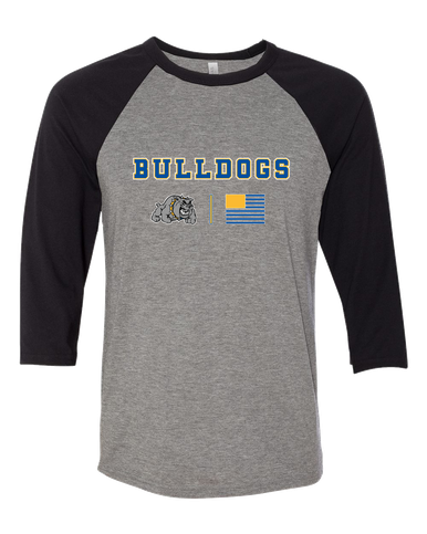 Southern Bulldogs Team Colors Flag Women's Baseball T-Shirt