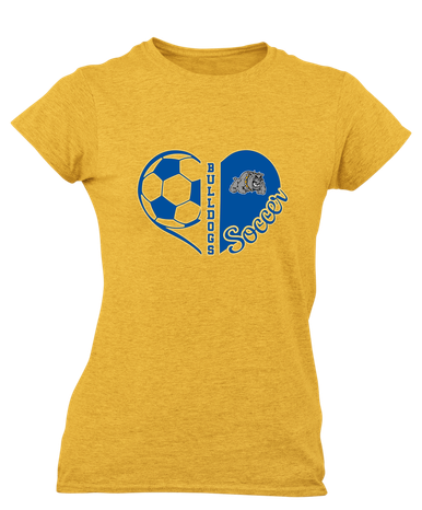 Southern Bulldogs Heart Soccer Women's SS T-Shirt