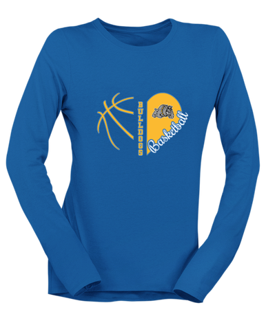 Southern Bulldogs Heart Basketball Women's LS T-Shirt