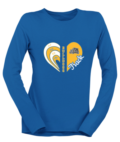 Southern Bulldogs Heart Track Women's Premium LS T-Shirt
